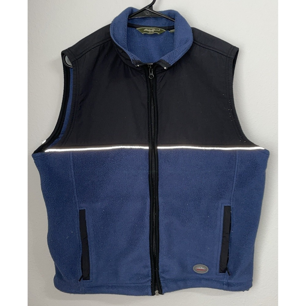 Eddie Bauer Fleece Blue Zip Up Vest Men Size Medium